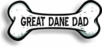 Dog Dad Great Dane Bone Car Magnet Bumper Sticker 3"x7"