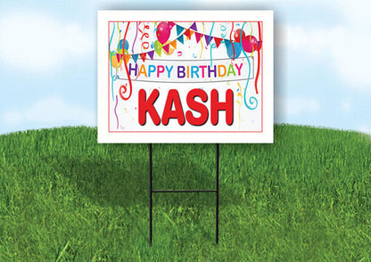 KASH HAPPY BIRTHDAY BALLOONS 18 in x 24 in Yard Sign Road Sign with Stand