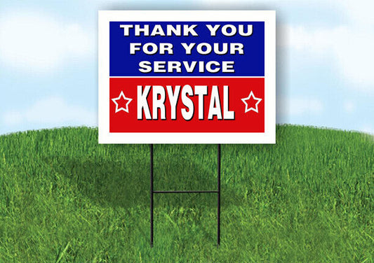 KRYSTAL THANK YOU SERVICE 18 in x 24 in Yard Sign Road Sign with Stand