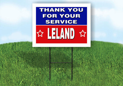 LELAND THANK YOU SERVICE 18 in x 24 in Yard Sign Road Sign with Stand