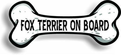 Dog on Board Fox Terrier Bone Car Magnet Bumper Sticker 3"x7"