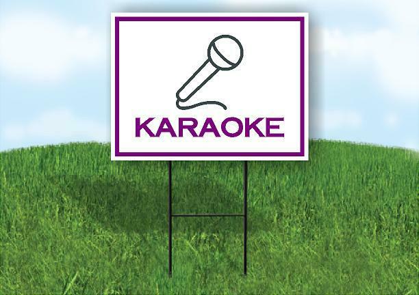 KARAOKE PURPLE Yard Sign Road with Stand LAWN SIGN