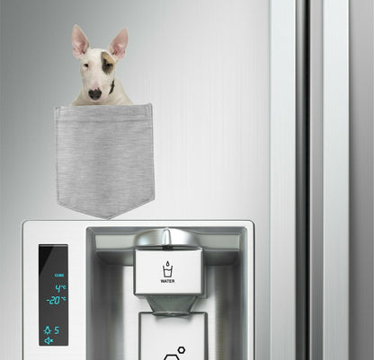 Bull Terrier Dog in pocket Fridge Car Magnet Bumper Sticker App size 4"x7"