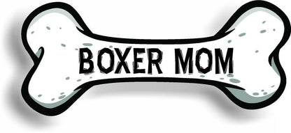 Dog Mom Boxer Bone Car Magnet Bumper Sticker 3"x7"