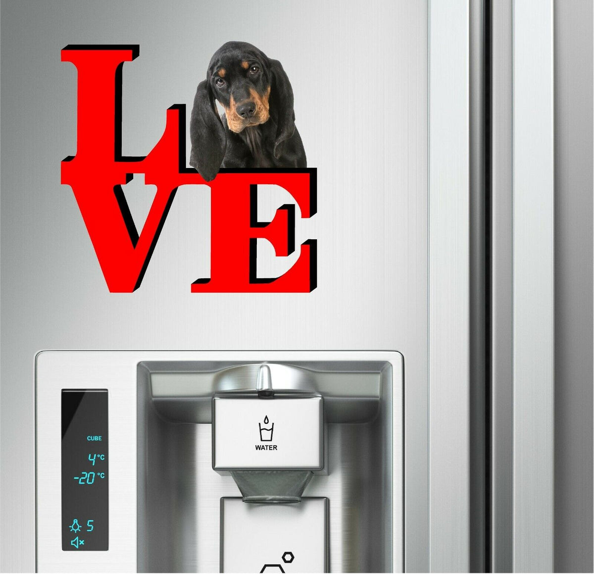 Black and Tan Coonhound Dog Love Park Cute Dog Fridge Refrigerator Car Magnet