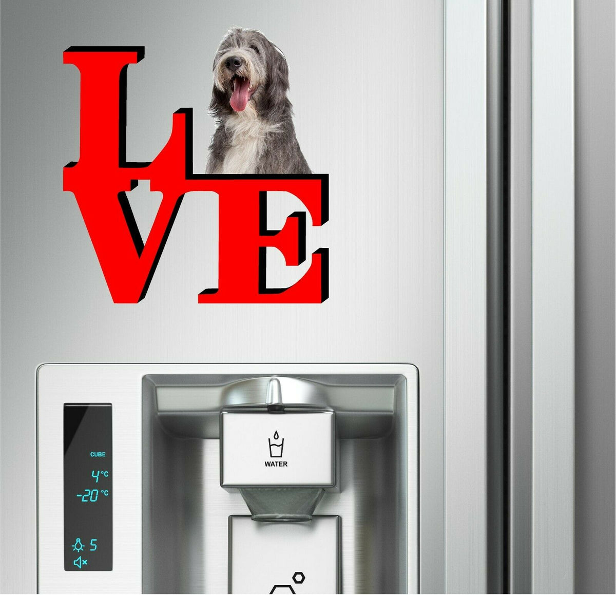 Bearded Collie Love Park Cute Dog Fridge Refrigerator Car Magnet