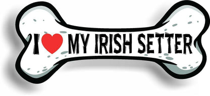 I Love My Irish Setter Car Magnet Bumper Sticker 3"x7"