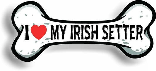 I Love My Irish Setter Car Magnet Bumper Sticker 3"x7"