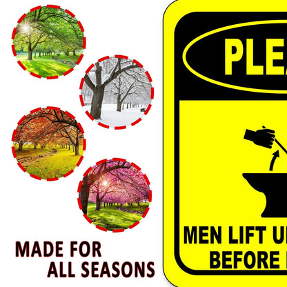 PLEASE MEN LIFT UP THE SEAT BEFORE PEEING Metal Aluminum Composite bathroom Sign