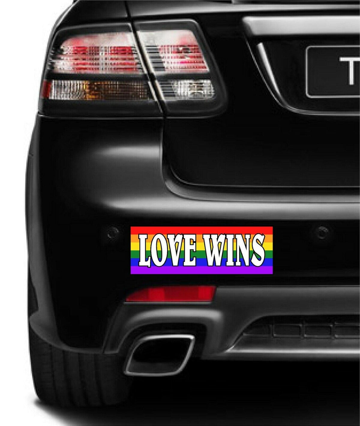 Set of 4 magnetic bumper stickers magnets GAY PRIDE LGBT LOVE WINS