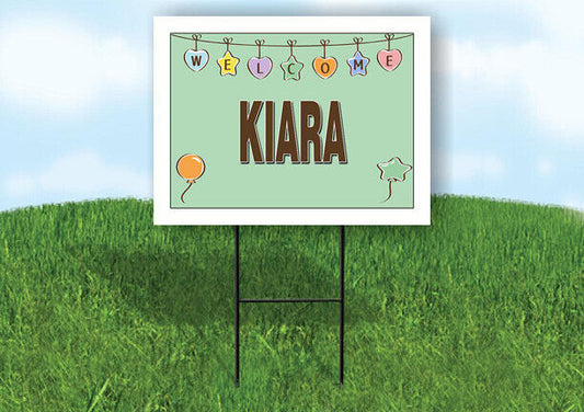 KIARA WELCOME BABY GREEN  18 in x 24 in Yard Sign Road Sign with Stand