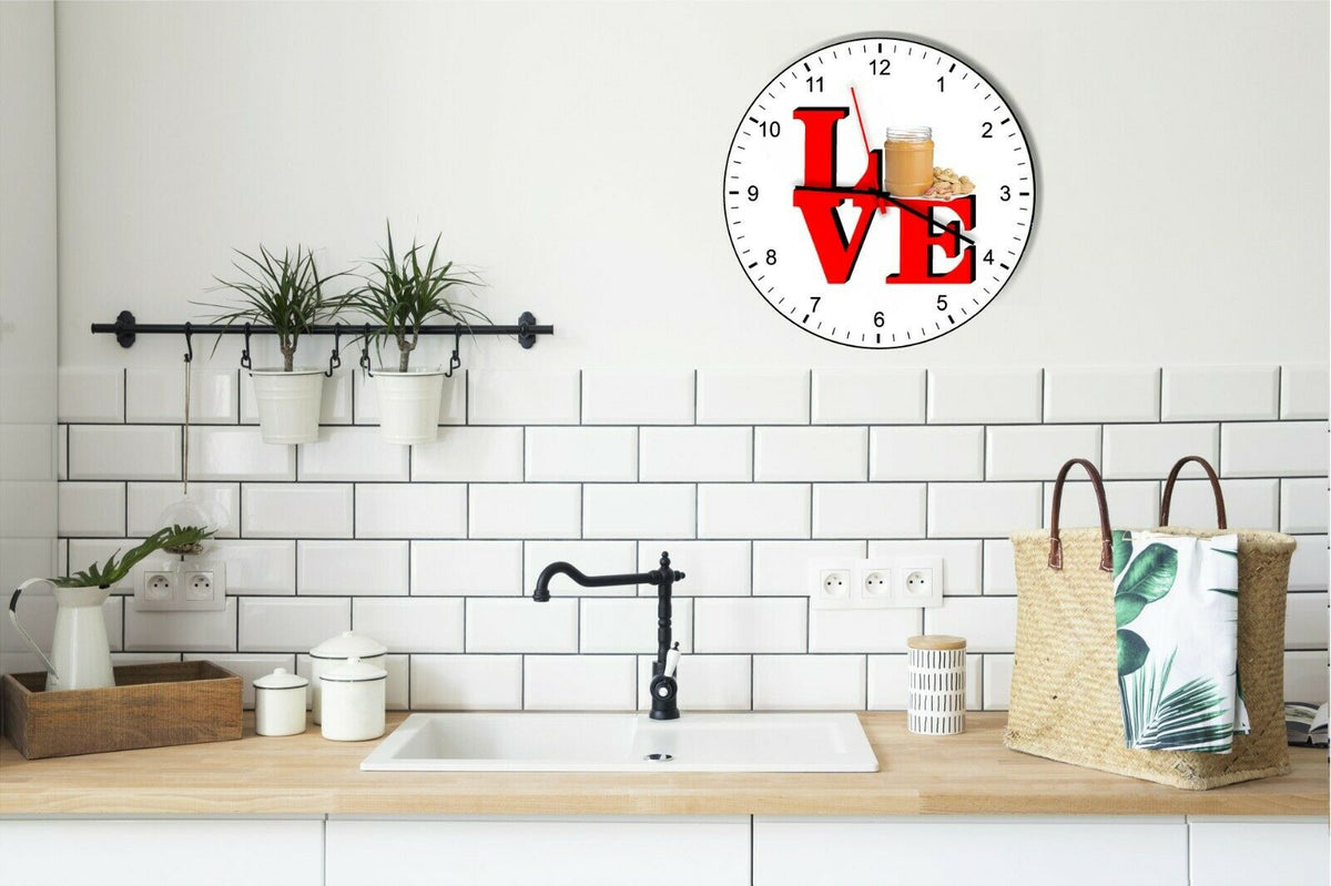 I Love Peanut Butter Love Park Funny Kitchen Living room Wall Clock