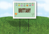 BRITTANY WELCOME BABY GREEN  18 in x 24 in Yard Sign Road Sign with Stand