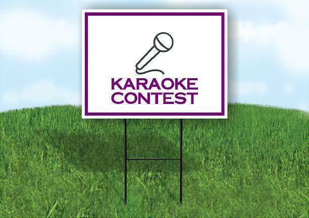 KARAOKE CONTEST PURPLE Yard Sign Road with Stand LAWN SIGN