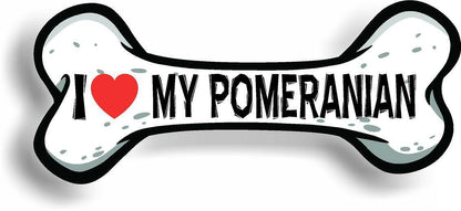 I Love My Pomeranian Car Magnet Bumper Sticker 3"x7"