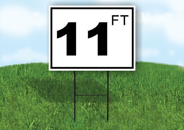 11 ft pool depth BLACK WHITE 18inx24in Yard Road Sign w/ Stand