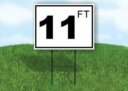 11 ft pool depth BLACK WHITE 18inx24in Yard Road Sign w/ Stand