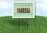 VANESSA WELCOME BABY GREEN  18 in x 24 in Yard Sign Road Sign with Stand