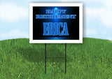 ERICA RETIREMENT BLUE 18 in x 24 in Yard Sign Road Sign with Stand