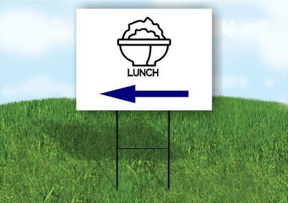 LUNCH BLUE ARROW LEFT Yard Sign Road with Stand LAWN SIGN Single sided