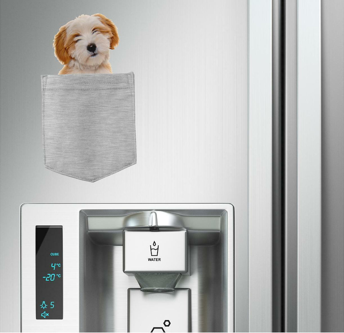 Tibetan Terrier Dog in pocket Fridge Car Magnet Bumper Sticker App size 4"x7"