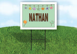 NATHAN WELCOME BABY GREEN  18 in x 24 in Yard Sign Road Sign with Stand