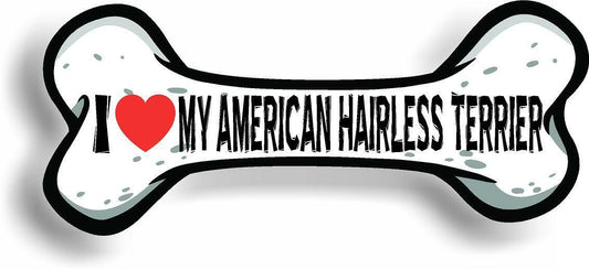 I Love My American Staffordshire Terrier Bone Car Magnet Bumper Sticker 3"x7"