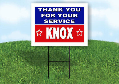 KNOX THANK YOU SERVICE 18 in x 24 in Yard Sign Road Sign with Stand