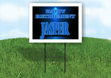 JASPER RETIREMENT BLUE 18 in x 24 in Yard Sign Road Sign with Stand