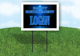LOGAN RETIREMENT BLUE 18 in x 24 in Yard Sign Road Sign with Stand