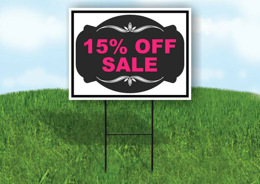 15% OFF SALE PINK TAG BLACK Yard Sign with Stand LAWN SIGN