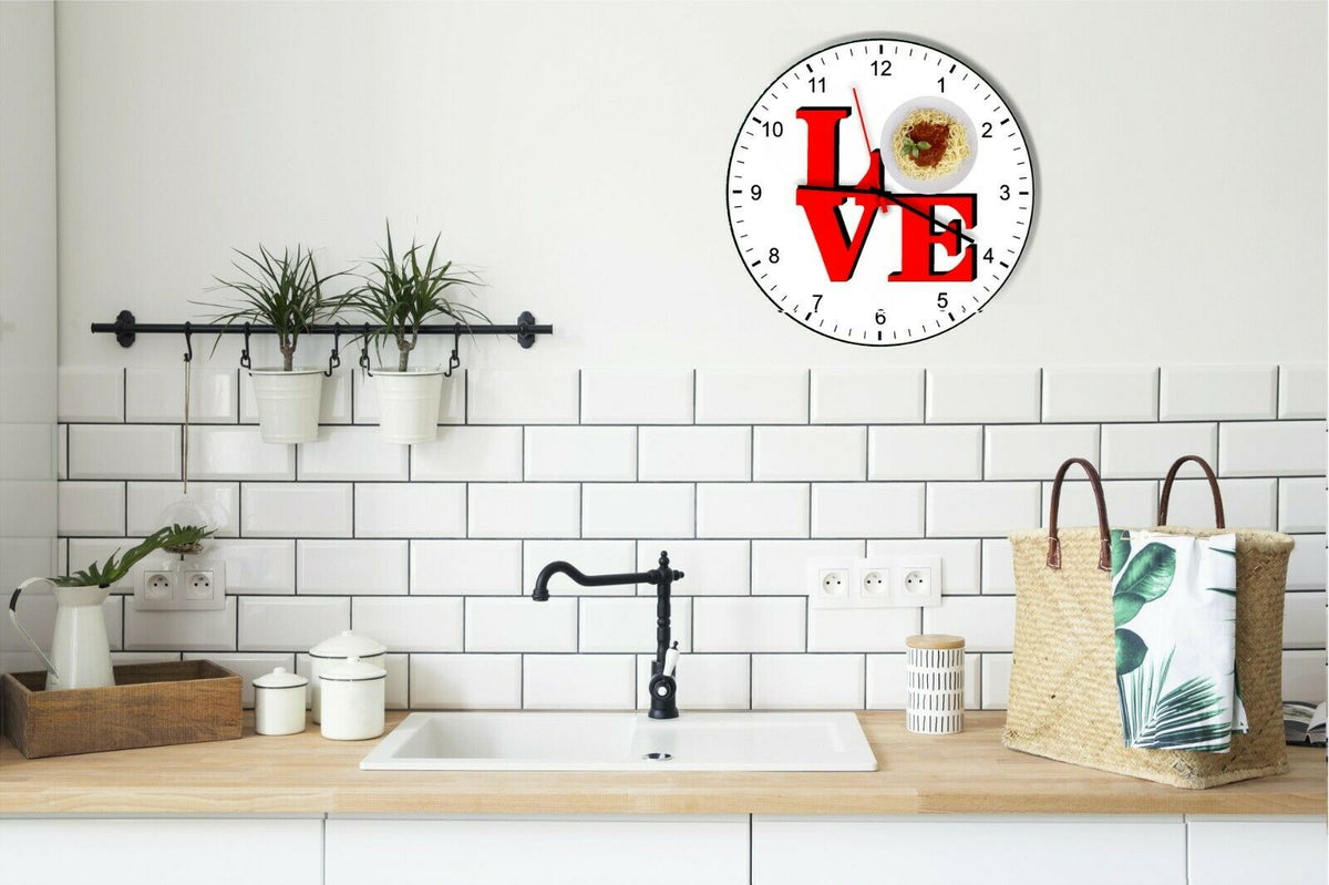 I Love Spaghetti Love Park Funny Kitchen Living room Wall Clock