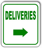 DELIVERIES DIRECTIONAL LEFT BLACK Arrow Variations Metal Aluminum composite sign