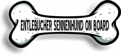 Dog on Board Entlebucher Sennenhund Bone Car Magnet Bumper Sticker 3"x7"