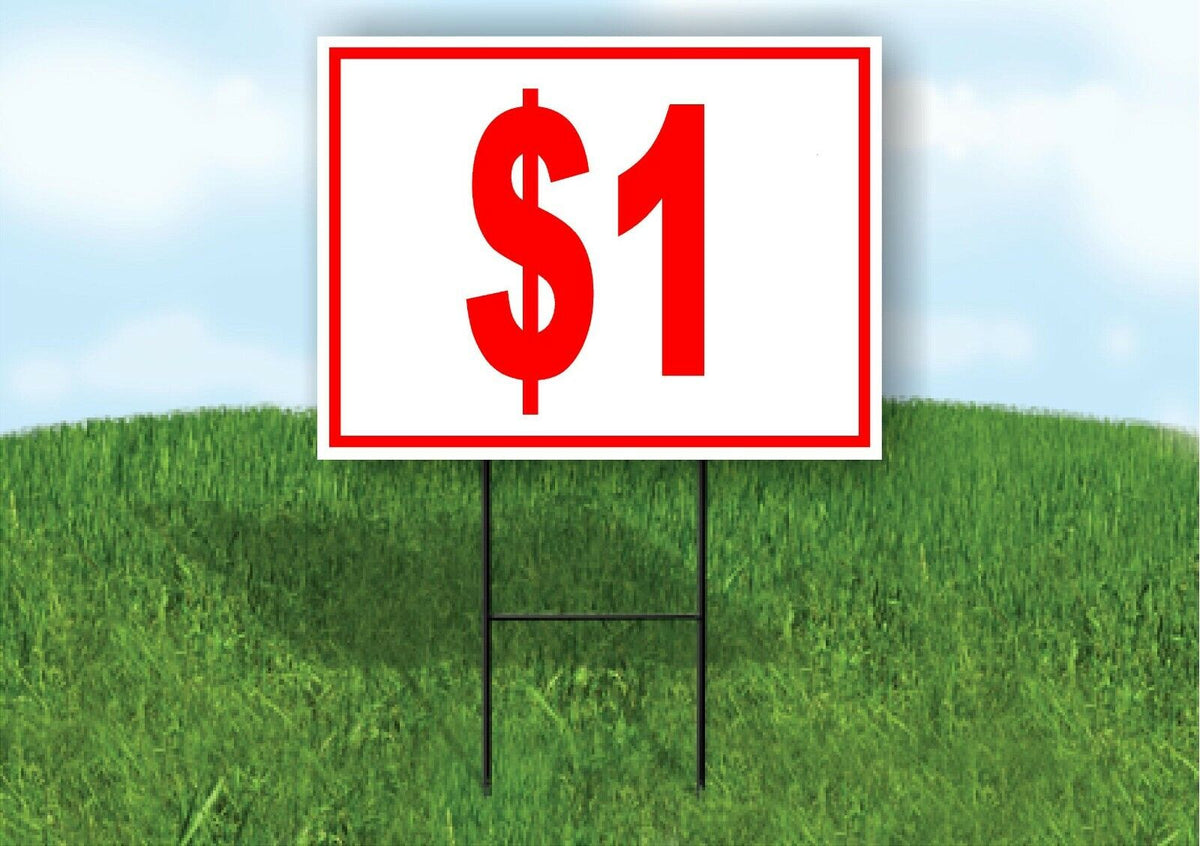 1 DOLLAR SALE Yard Sign Road with Stand LAWN SIGN