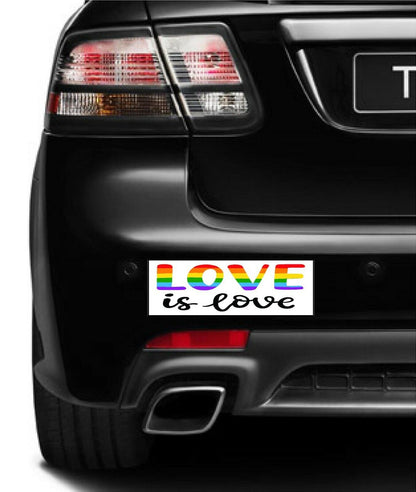 Set of 4 magnetic bumper stickers magnets GAY PRIDE LGBT LOVE WINS