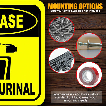 PLEASE FLUSH URINAL Toilet Metal Aluminum Composite Funny bathroom Sign