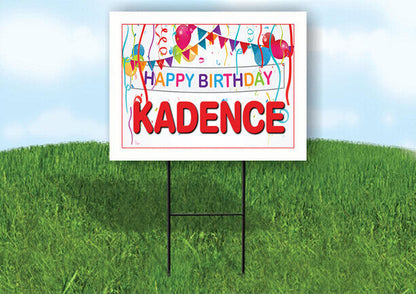KADENCE HAPPY BIRTHDAY BALLOONS 18 in x 24 in Yard Sign Road Sign with Stand