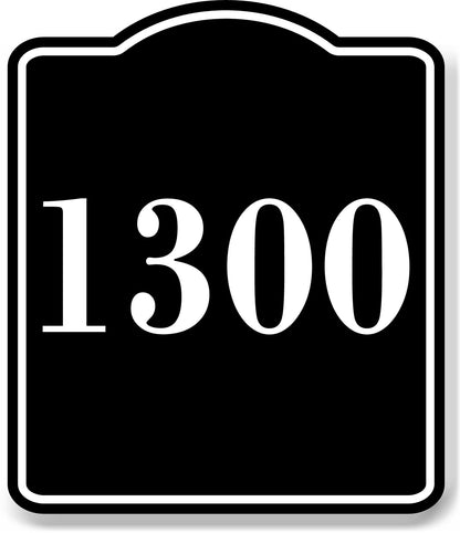 1300 Bay Garage Door Plate Field Lane Gate  BLACK  Aluminum Composite Sign