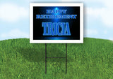TRICIA RETIREMENT BLUE 18 in x 24 in Yard Sign Road Sign with Stand
