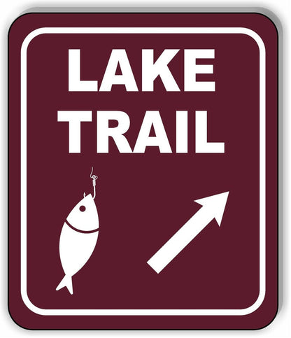 LAKE TRAIL DIRECTIONAL 45 DEGREES UP RIGHT ARROW Metal Aluminum composite sign