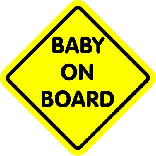 BABY ON BOARD - Magnetic Bumper Sticker THIS IS A MAGNET NOT A STICKER 6'X6"