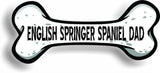 Dog Dad English Springer Spaniel Bone Car Magnet Bumper Sticker 3"x7"