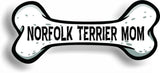 Dog Mom Norfolk Terrier Bone Car Magnet Bumper Sticker 3"x7"