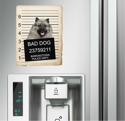 Keeshonden  Mugshot Bad Dog Fridge refrigerator Car Magnet