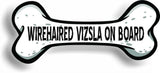 Dog on Board Wirehaired Vizsla Bone Car Magnet Bumper Sticker 3"x7"