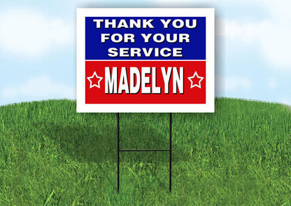 MADELYN THANK YOU SERVICE 18 in x 24 in Yard Sign Road Sign with Stand