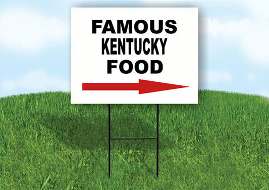 KENTUCKY FAMOUS FOOD RIGHT ARROW Yard Sign w Stand LAWN SIGN Single