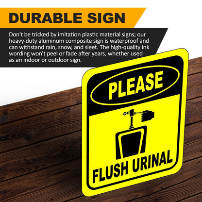 PLEASE FLUSH URINAL Toilet Metal Aluminum Composite Funny bathroom Sign