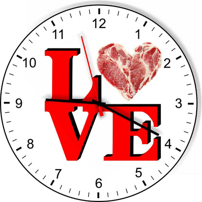 I Love Steak Love Park Funny Kitchen Living room Wall Clock